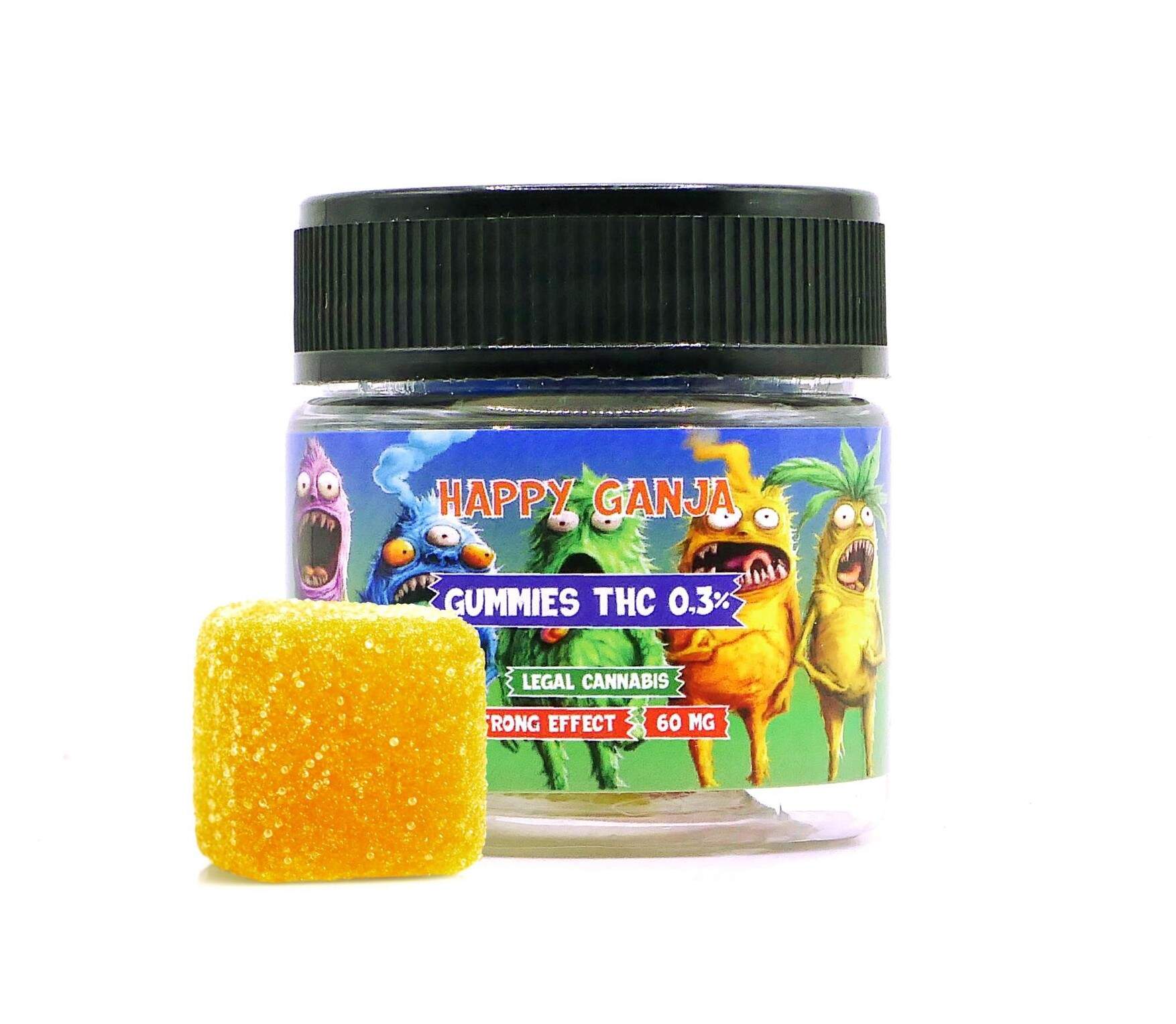 HAPPY GANJA - GUMMIES STRONG THC 0,3% (POT DE 6) - 10MG